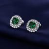 Aretes de diamantes de simulación de transmisión en vivo para mujer, amor ins, aguja de plata esterlina S925, micro incrustación de seis garras, aretes de diamantes de alto carbono