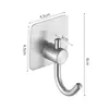 Gancho de Acero Inoxidable Cocina Baño Gancho Adhesivo Fuerte Sin Taladro Sin Marca Gancho Individual Gancho para Abrigos Detrás de la Puerta Gancho Metálico para Abrigos y Sombreros
