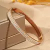 Pulseira de Aço Inoxidável Moda Europeia e Americana Diamante Aço Titânio Não Desbota Joia Pulseira Redonda Alta Qualidade Prata Pulseira Joias Femininas