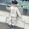 Conjunto de Moletom Tie-Dye de Primavera e Outono para Meninos 2026 Novo Conjunto Esportivo Casual Infantil Roupas da Moda para Crianças Pequenas