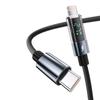 [Carregamento inteligente] Cabo de dados de carregamento rápido com display digital inteligente Double Magic 240W aplicável a Apple PD27W Android Huawei.