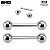 Prego de Língua Bola Redonda de Cabeça Dupla Dente Interno Moda Europeia e Americana Transfronteiriça F136 Titânio Joias para Piercing Corporal Atacado
