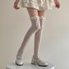 Calcetines para Mujer Estilo Ballet Tubo Largo Encaje Lolita Lazo Estilo Deseo Puro Verano Delgados Hasta el Muslo