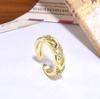 Anillo de hip hop exagerado con incrustaciones de cobre, circonita, peridoto, ojo abierto, tendencia de moda, anillo femenino totalmente perforado