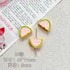 Macaron Estilo Verão Sorvete de Melancia Coração Assado Pintado Liga Metálica Artesanal DIY Corrente para Celular com Contas Acessórios de Joias