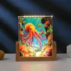 Impressão UV Colorida de Cristal Luz Noturna Luminosa Modelo de Animal Marinho Lâmpada Decorativa para Quarto de Casa Presente de Feriado