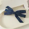 Pinza para el pelo de mezclilla con lazo lateral, pinza de resorte anudada, accesorio de pelo simple coreano para adulto, adorno para la cabeza, flor para el pelo