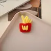 Pingente de Pelúcia Desenho Animado Boneca Broche Fofo Hambúrguer Batata Frita Torrada Boneca Coxa de Frango Chaveiro Acessórios Decorativos