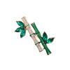 Temperamento de presentear de alta qualidade, broche de bambu, pintura verde, pino de bambu incrustado a óleo, todos os acessórios de corsage terno masculino e feminino