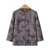 Nova Camisa Tendência Estilo Chinês de Primavera da Mamãe, Jaqueta Versátil, Roupa Fina de Primavera para Mulheres de Meia-Idade e Idosas