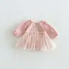 Nuevo Vestido de Bebé Niña Otoño Romper Floral de Burbuja Manga Larga Mono de Malla Princesa para Primer Mes