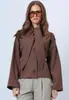 Sudadera Larga Holgada con Cordones para Mujer Otoño Invierno Nueva Elegante Casual Top Estilo Europeo Cuello Solapa Jersey