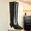 Botas altas largas ajustadas de moda, botines, botas de moda, botines de tobillo de nicho de moda, botas largas de invierno de tacón de gato de tubo alto 2026 para mujer