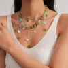Collar con Borla de Mariposa con Goteo de Aceite Tachonado de Diamantes y Perlas de Vidrio de Estilo Europeo y Americano, Cadena de Clavícula Fresca de Lujo Ligero, Accesorio de Moda para Mujer