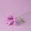 Buquês de Flores Decorativas, Flores de Lembrança, Flores Eternas Simuladas, Produtos Acabados de Crochê de Fio Feitos à Mão, Enfeites de Tricô Flor de Lírio