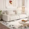 Sofá Puf Pixel Estilo Moderno Casual Color Crema para Más de 3 Personas, Sala de Estar Personalizable Casa de Alquiler Persona Soltera