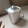 Taza medidora de acero inoxidable 304 con tapa Herramienta para hornear Comercial con escala Tienda de café y té con leche 1 litro