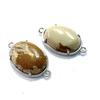 Colgante doble agujero ovalado de amatista incrustada nuevo transfronterizo 13*18mm superficie de huevo hecho a mano DIY accesorios de joyería de mano