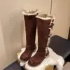 Botas Altas Largas de Invierno del Noreste, Gruesas, con Dobladillo, Cálidas, de Algodón con Felpa, Botas de Nieve de Peluche, para Mujer, Tallas Grandes, Invierno 2026