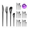 Venta caliente transfronteriza vajilla de acero inoxidable Serie Luna Creciente Cuchillo, tenedor y cuchara occidentales para 6 personas juego de 24 piezas traje de caja de color