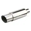Tubo de escape de aço inoxidável modificado para carro, direto da fábrica, interface de 55 mm, silenciador traseiro universal, tambor em linha