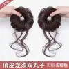 Peruca Pão de Bigode de Dragão Estilo Vintage, Ferramenta Suave para Penteado, Novo Anel de Cabelo Peruca Fofa Estilo Chinês, Pão de Cabelo com Flor para Mulheres