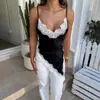Estilo Europeo y Americano Primavera/Verano 2026 Nuevo Sexy Pura Pasión Chica Caliente Camisola con Ribete de Encaje Camiseta de Escote Bajo Espalda Descubierta