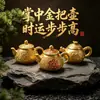 Mini Bule com Alça para Sorte, Peça de Mão Estilo Chinês para Mahjong, Ornamento de Presente Artesanal