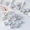 Fofo Desenho Animado Flores Quadradas Prateadas Bolinhas Contas Soltas DIY Corrente de Celular com Contas Feita à Mão Acessórios de Material