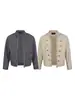 Estilo Palacio Chino Retro Lavado Desgastado Desconstruido Mezclilla Lona Ropa de Trabajo Chaqueta Corta Cuello Alto