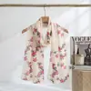Bufanda Ligera de Seda Georgette 50*160 Nueva Bufanda Larga de Seda Estampada Bufanda de Gasa Protectora del Sol para Exteriores de Verano Bufanda Decorativa