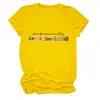 Camiseta feminina redonda de manga curta, estilosa e divertida, para Amazon, Wish e lojas independentes
