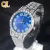 Reloj Hip Hop de Diamantes Moda Reloj con Números Romanos Set de Regalo Pulsera Collar Set de Relojes de Cuarzo
