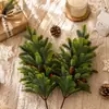 Árboles artificiales simulados de pino y ciprés, plantas, ramas de abeto y pino, follaje artesanal para decoración navideña y de bodas, accesorios de plantas verdes navideñas