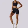 Roupa Esportiva Feminina Lulu Cruzada Mesmo Estilo Nude à Prova de Choque para Treinamento Fitness ao Ar Livre Pilates Yoga