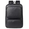 Mochila de couro PU estilo executivo para homens, com múltiplos bolsos, projetada como uma bolsa para laptop para o trajeto diário e uso casual.; atacado disponível