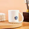 Taza de enjuague bucal portátil de pájaro de dibujos animados lindo, vaso de agua blanco minimalista, taza para cepillado de dientes de niño y bebé, vaso de agua para el hogar anti-caídas