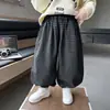 Pantalones Casuales a Cuadros para Niños de Primavera y Otoño Estilosos de Talla Mediana y Pequeña Estilo Coreano Pantalones Harem Sueltos Joggers de Nuevo Estilo para Niños