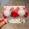 Accesorios para el cabello de Año Nuevo, horquilla antigua para niña, estilo chino, lazo con borla, clip lateral, tocado Hanfu para niña