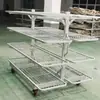 Carrito de Tela de Doble Cara, Estante para Tela, Carrito Giratorio de Malla para Fábrica de Ropa, Estante para Piezas de Corte, Carrito de Empuje, Estante de Exhibición de Producto Terminado