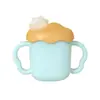 Vaso con Popote Anticaídas para Bebé, Lindo Vaso Doméstico para Beber Infantil con Forma de Nube, Vaso de Leche para Niños con Asa