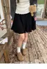 Falda Corta de Punto Falda de Paraguas Densa Línea A Falda Plisada de Media Longitud para Mujer Principios de Otoño Falda Suave y Cera de Cinco Puntos