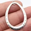 Conector de Aretes Oval Geométrico Hueco Patrón Geométrico Plata Antigua Forma de Huevo 44x31mm 2.3g