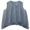 Conjunto de Ropa de Verano para Niñas Changguo para Niños: Conjunto de Dos Piezas de Chaleco de Encaje a Cuadros Estilo Coreano y Pantalones de Pierna Ancha