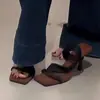 Sandalias de Tacón Alto Cuadradas de Gamuza Estilo Retro Francés Chuyuji 2026 Verano para Mujer Elegantes Abiertas sin Cierre para Uso en Exteriores