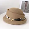 Sombrero de Pescador con Borde de Cinta Estilo Pintura a Tinta para Mujer, Sombrero de Paja para Sol de Verano con Diseño de Cola de Pez, Sombrero de Sol de Playa de Moda