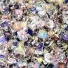 Acrílico de dibujos animados pieza de 2CM B femenina viaje hecho a mano DIY joyería arena movediza flujo accesorios de lino placa transparente de doble capa de pie