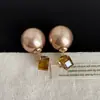 Aretes de Perla de Cristal Marrón para Mujer, Lujo Ligero, Elegantes, Modernos, Para el Trabajo, Versátiles