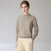 Suéter de cachemira para mujer con cuello semialto y mangas raglán, jersey holgado y suave para otoño, color liso, adecuado para ir al trabajo, top de punto básico