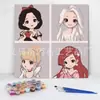 20*20 Pintura al Óleo Digital de Dibujos Animados de Anime Pintura Decorativa DIY para Colorear Hecha a Mano para Niños Stock Listo Pintura al Óleo Digital al por Mayor